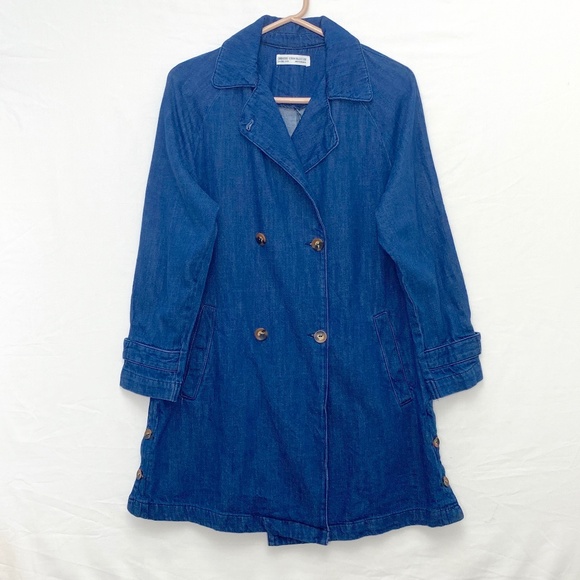 Zara Jackets & Coats Zara Kids Girls Denim Trench Coat Blue 3 14 Yrs